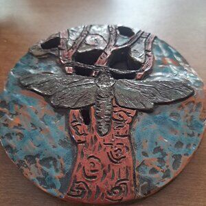 Dragonfly wall hanging pottery